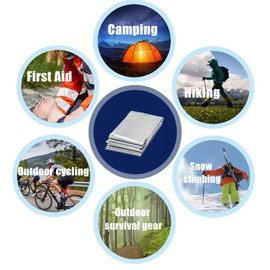 Emergency Fire Starter Multi Purpose Tool Saw Ferro Rod Striker Blanket for Camping Hiking Bushcraft + （FerroStriker+Saw+Tool +Knife+Blanket+Carabiner Clip