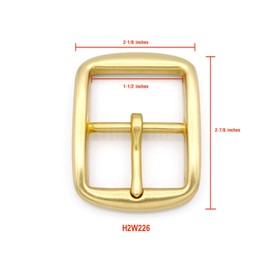 CRAFTMEMORE Solid Brass Belt Buckle 1.5 Inch Single Prong Square Belt Buckle for Replacement, DIY Leather Craft SCBB (H2W226)