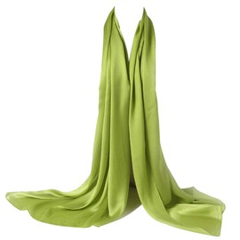 Bellonesc Silk Scarf 100% silk Long Lightweight Sunscreen Shawls for Women, Apple Green, One Size
