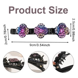 OHREN 4 Stück funkelnde Kristallstein- und Strass-Haarspangen, leichte geflochtene Haarspangen, elegante Haarspangen für Frauen und Mädchen (mehrere Farben)