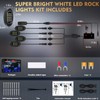 4Pods Pure White LED Rock Lights Kit with Switch Wiring