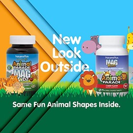 Natures Plus - 90 Masticables Animal Parade MagKidz – Libre de azúcar, 1, 90