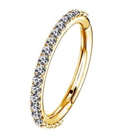 OUFER 16G Stainless Steel Cartilage Earrings Five Petal Clear CZ Flower Tragus Helix Earrings Cartilage Stud Earrings, Stainless Steel