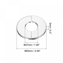 sourcing map Wall Split Flange, 201 Stainless Steel Round Escutcheon Plate for 27mm Diameter Pipe