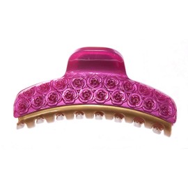 Caravan Caravan hot fusia and gold combined claw made in france rose decorated