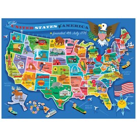 RoseArt - United States of America Map - 100 Piece Jigsaw Puzzle