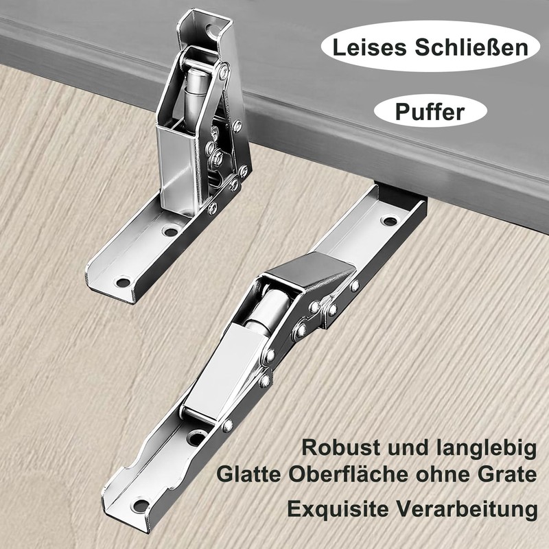 ANBOO Folding Hinge with Locking 4 Pieces, 90° Screw-On Hinge