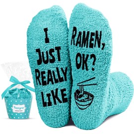 HAPPYPOP Ramen Socks Ramen Gifts Women - Funny Ramen Socks Noodle Pasta Socks, Cupcake Socks