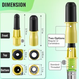 Dreyoo Broken Bulb Changer for High Ceilings, Light Changer for Changing Broken Incandescent and Candelabra Bulbs, Compatible with Standard Threaded Extension Pole, Pole Not Included (Yellow)