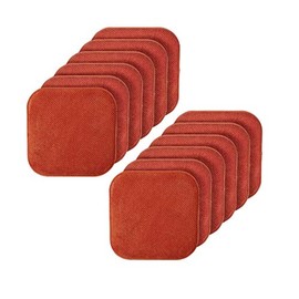 GoodGram 12 Pack Non Slip Ultra Soft Chenille Honeycomb Premium Comfort Memory Foam Chair Pads/Cushions - Assorted Colors (Pumpkin Spice, 12 Pack)