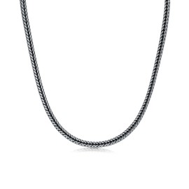 PDTJMTG 925 Sterling Silver Franco Chain 2MM 3MM Foxtail Chain Necklace for Men Women (Width: 2mm, 50cm)