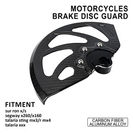 Funparts Carbon Fiber Front Brake Disc Guard for Surron Sur Ron Light Bee X/S Talaria Sting MX3/R MX4 Talaria XXX Segway X260 X160 Electric Dirt Bike