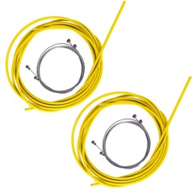 Kuuleyn 4 Colour Smooth Bicycle Brake Hose Bicycle Brake Gear Cable Cover Kit Brakes Cable Hose Kit for Mountain Road Folding Bicycle Universal Cable Accessories (Yellow)