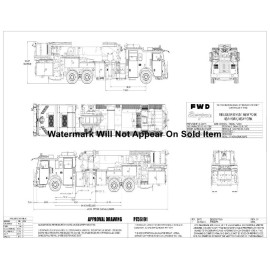 Seagrave FWD Aerialscope Fire Truck Drawing FDNY Photograph Print 8.5x11"