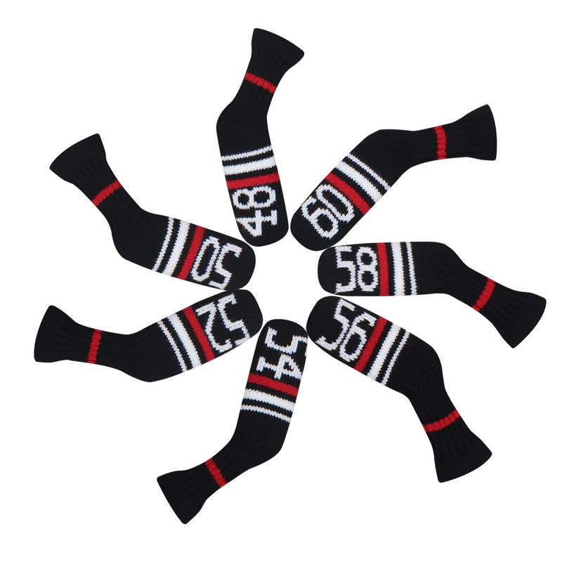 Knitted Wedge Golf Iron Headcovers 7 PCS Club Protector 48,50,52,54,56,58,60