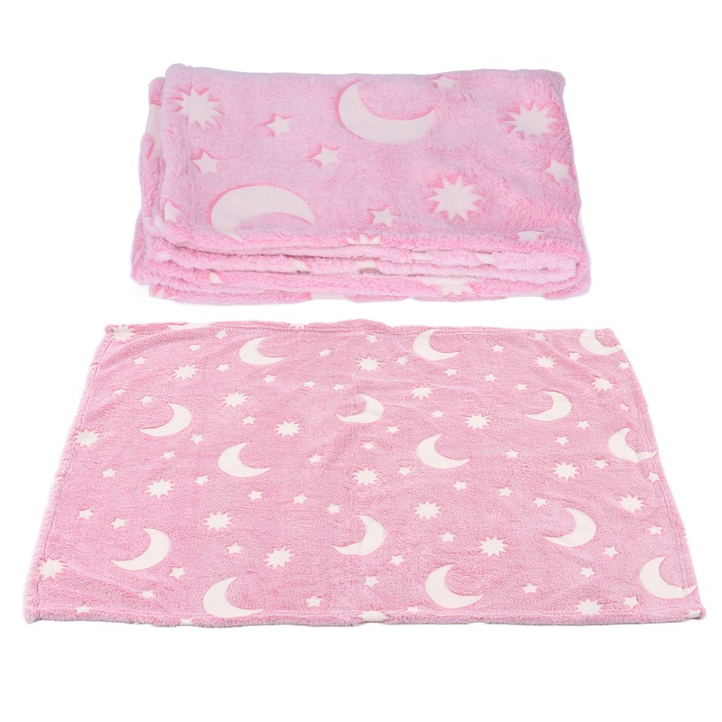 1.5x2m Luminous Blanket Double Side Flannel Star Moon Design Soft