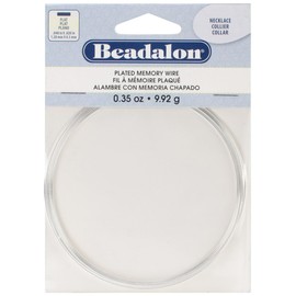 Beadalon Silver Plate Flat Necklace Memory Wire for Beading, 0.35-Ounce
