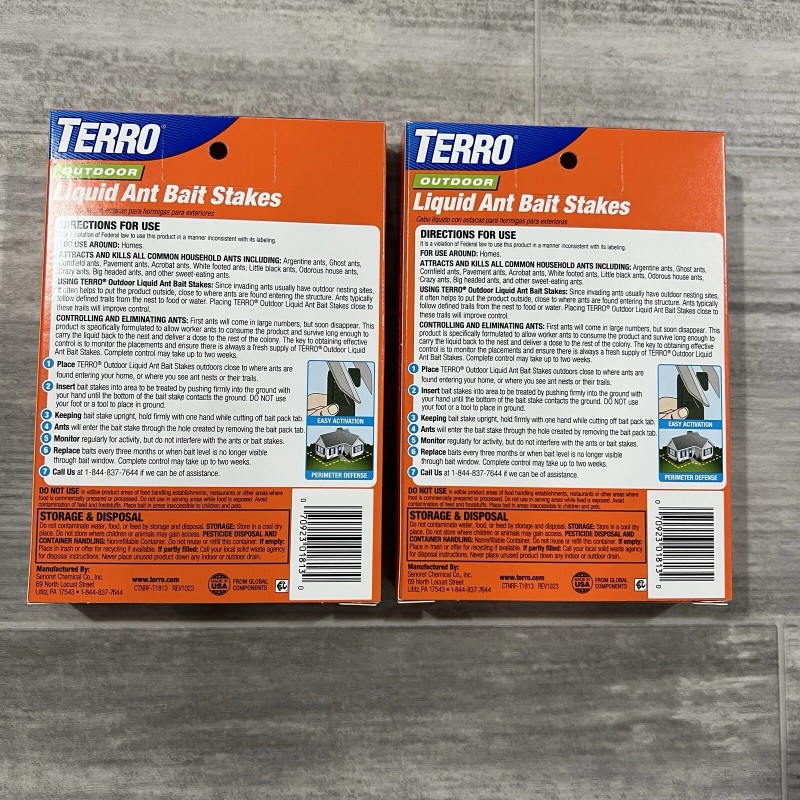 TERRO Lot of 2 Terro Outdoor Liquid Ant Bait Stakes