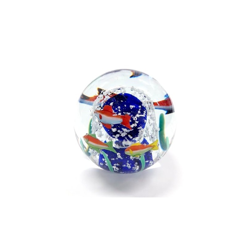 Keystone Glass Art Paperweight Tropical Fish Ball Fish IN010603