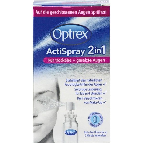 Optrex ActiSpray 2in1 für trockene + gereizte Augen, 10 ml Solution