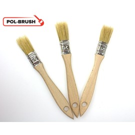 POL-BRUSH Small Paint Brushes Set - Professional Multipurpose Flat Paint Brush - Good for Walls, Ceiling Paint, Fence, Shed, and Decking - Precision Cutter Brush – 3 pcs Size 0,78” (20 mm)