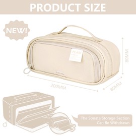 Large Capacity Pencil Case,Retractable Pen Pouch Stationery Organizer,Big Capacity Drawable Pens Pouchs with Compartments,Pencils Cases Holder Organizers