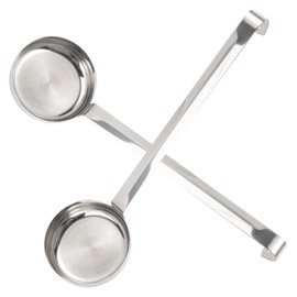 DECHOUS 2pcs Stainless Steel Pizza Sauce Dipper Spoon Flat Bottom Ladle for Easy Spreading and Serving Sauces Kitchen Utensils for Home Cooking and Dining