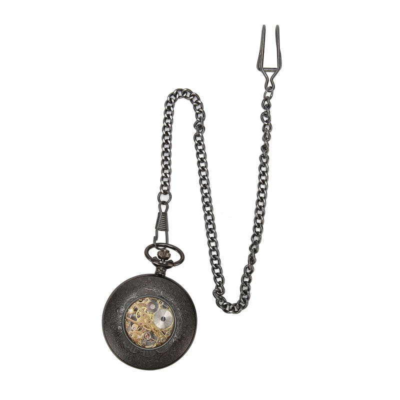 Mechanical Pocket Watch Vintage Double Case Watch Hand Wind Skeleton