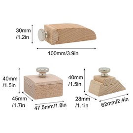 Set of 3 Wooden Sandpaper Block Set, Square Chamfer Wedge Hand Sanding Block, Handmade Leather Edge Grinding Polishing Tool for DIY Leather Crafts