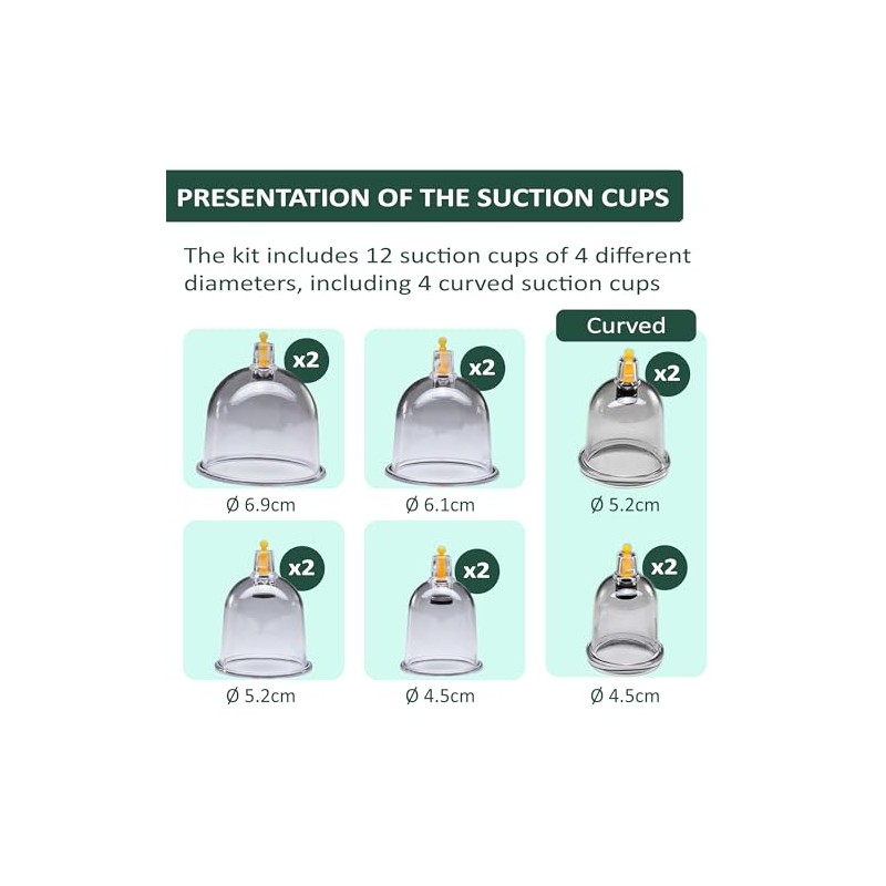 Uplife Uplife Chinese Cupping Therapy Set, 12 Vacuum Air Suction