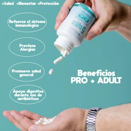 Pro  Adult Probióticos 5 Billones UFC  18 Cepas Probióticas y Probióticos Naturales en capsulas  30 Cápsulas Veganas de Liberación Retardada  Sin...  