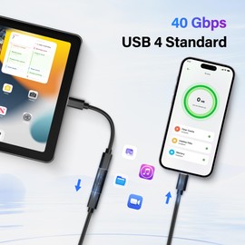 SinLoon 240W USB C 90 Degree Angle Adapter 40Gbps Type C Male to Female Extender Connector Adapter, Supports 8K Audio and Video 240W/50V Charging, Suitable for Tablets, Laptops (C-F)