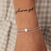 BodyBonita Layered Initial Bracelets for Women Delicate Letter M Sterling
