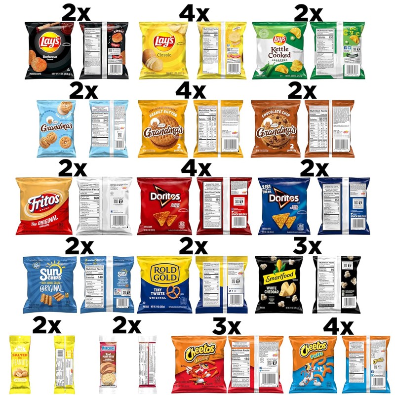 Frito-Lay Ultimate Classic Snacks Package, Variety Assortment of Chips, Cookies,
