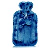 LIFE Hot Water Bottle with Fur Cover and Pom Poms