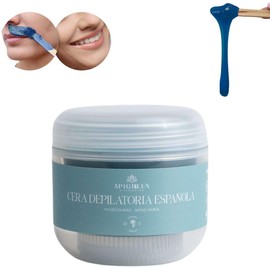 APIGREEN - CERA DEPILATORIA ESPAÑOLA PARA DEPILAR PIEL SENSIBLE ROSTRO BIKINI BARBA PIERNAS 120G - AZULENO DEPILA SIN DOLOR EFICAZ EN TODO TIPO DE VELLO (azuleno)