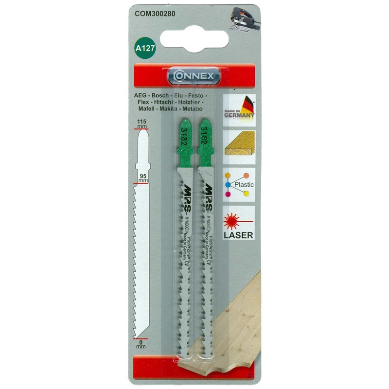 Connex COM300280 Jigsaw Blade Cross-Ground/Conical for Extreme Curves of Chrome-Vanadium