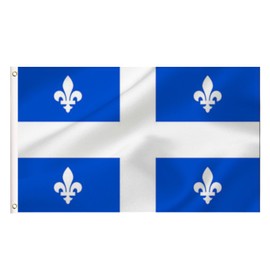 LARGE Quebec Flag, 3x5Ft Quebec Flags Banner For Indoor Outdoor Decoration of Canada Yards.Parade Or Express Mood