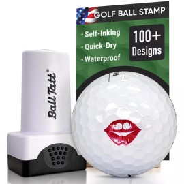 Ball Tatt - Kiss Lips Golf Ball Stamp Marker Quick-Dry Self-Inking Stamper