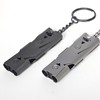 High-Strength Stainless Steel Double Whistle for Training Self-Defense Silver Gray 4ea