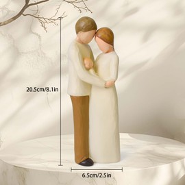 Lnrkai Family of 3 Figurines Gift for Proud First Time Parents Charming Hand Painted Newborn Statue