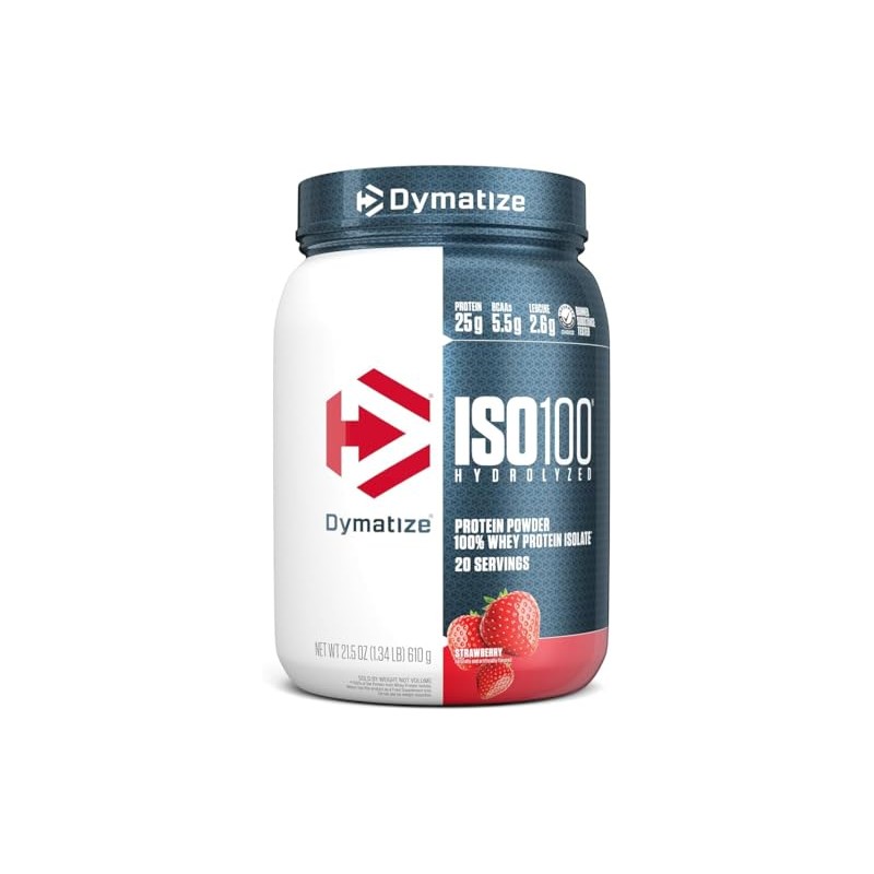 Dymatize ISO100 Whey Protein Powder Isolate, Strawberry, 25g of Protein,