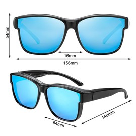 JSTHHTT Men's and Women's Sunglasses Polarised UV400 Protection Polarised Over Glasses for Glasses Wearers Fit Over Glasses Driving Fishing