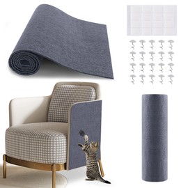 Cat Scratch Furniture Protector, Self-Adhesivet Scratch Mats Deterrent for Furniture, DIY Climbing Cat Scratcher Couch Protector from Cat Claws(Light Grey, 78.7x15.8Inch)