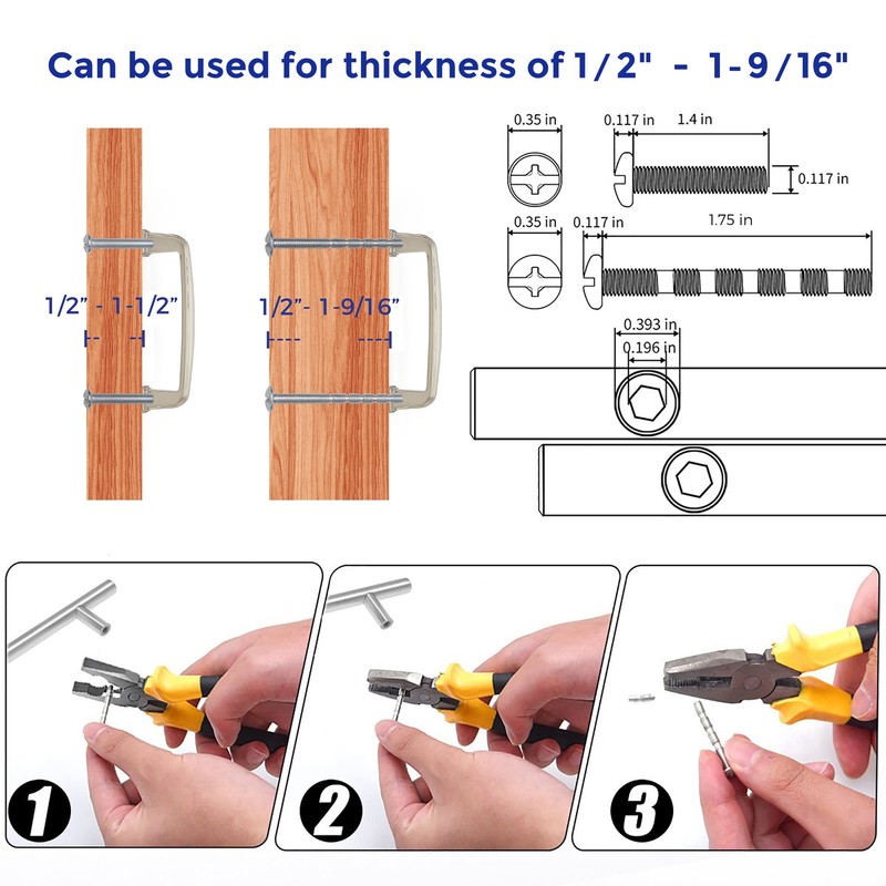 Ravinte 10 Pack Solid 3 Inch Cabinet Handles - Brushed