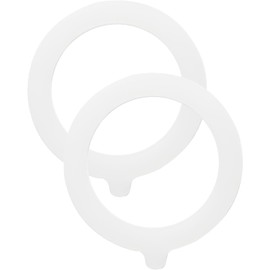 2Pcs White Silicone Jar Gaskets Replacement Rubber Seals Rings Sealing Rings for Mason Jar Lids Airtight Leak-Proof Canning Silicone Fitting Seals Canning Lids (3.75 Inch)