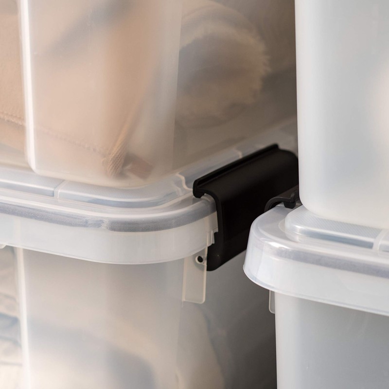 IRIS USA WeatherPro 19 Qt Storage Bins with Lids, 6