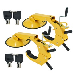 2 Pack Trailer Wheel Lock Clamp Boot Adjustable for RV Boat Trailer Truck Auto Car Heavy Duty Steel Anti-Theft Tire Lock Trailer Boot Towing Security Device