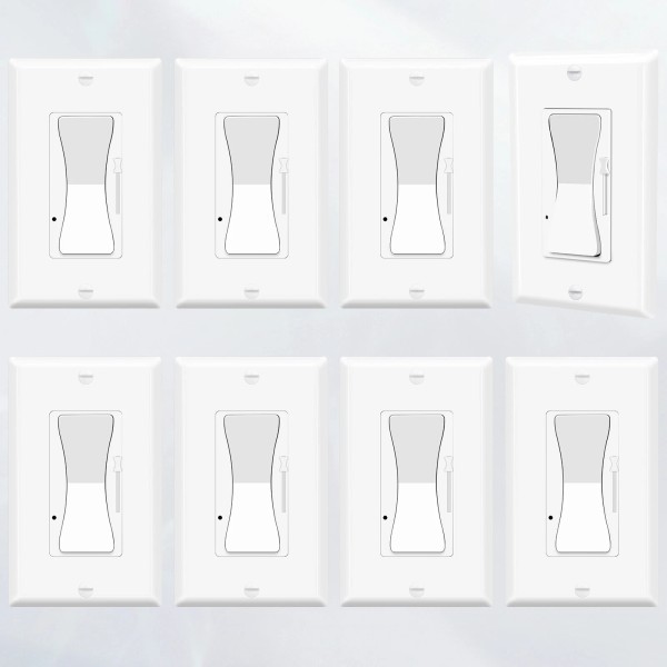 Unbranded 8PK Dimmer Light Switch for 150W Dimmable LED/CFL Lights