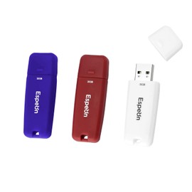 Espeon 3-Pack 32GB USB 2.0 Flash Drive, Classic colours - White, Blue, Red